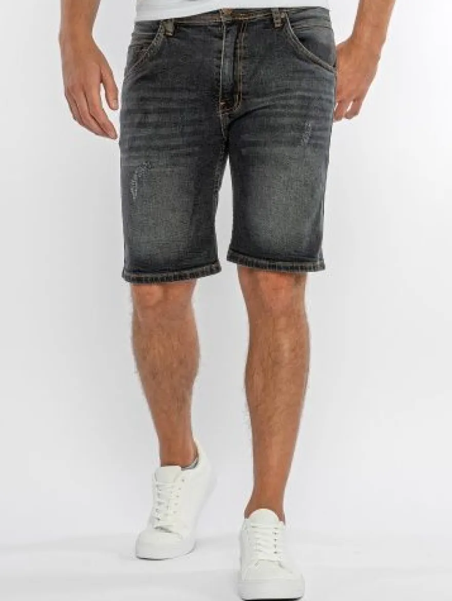 Shorts Herren Jeans Shorts Rock Creek Herren kurze Hose Bermuda Grau H-381 NEU