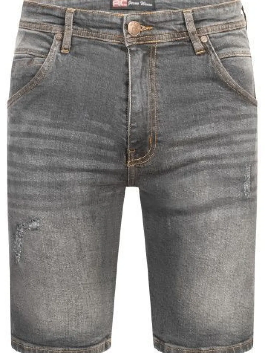 Shorts Herren Jeans Shorts Rock Creek Herren kurze Hose Bermuda Grau H-381 NEU