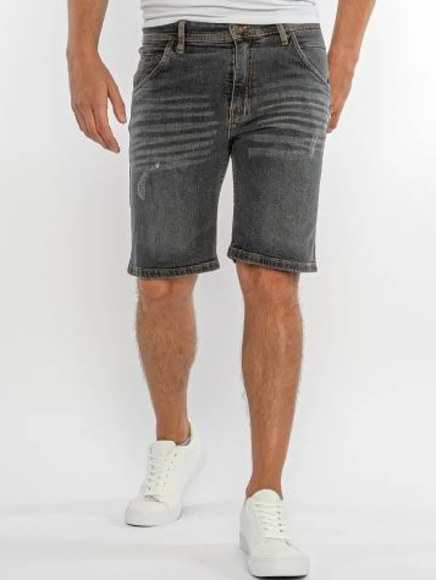 Shorts Herren Jeans Shorts Rock Creek Herren kurze Hose Bermuda Grau H-381 NEU