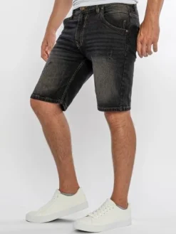 Shorts Herren Jeans Shorts Rock Creek Herren kurze Hose Bermuda Grau H-381 NEU