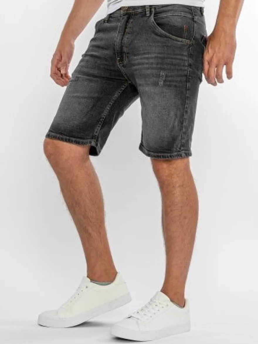 Shorts Herren Jeans Shorts Rock Creek Herren kurze Hose Bermuda Grau H-381 NEU