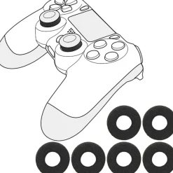 8 SHOXX Game Enhancer Stoß-Dämpfer Thumb-Stick Ringe für Sony PS4 PS5 Controller