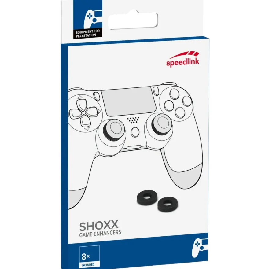 8 SHOXX Game Enhancer Stoß-Dämpfer Thumb-Stick Ringe für Sony PS4 PS5 Controller