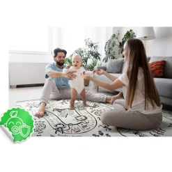 Sicherer Spielteppich für Babys - doppelseitig - 200x180cm - BPA-frei