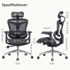 SIHOO Ergonomischer Bürostuhl C300 mit 3D-Armlehnen & Lordosenstütze, Schwarz