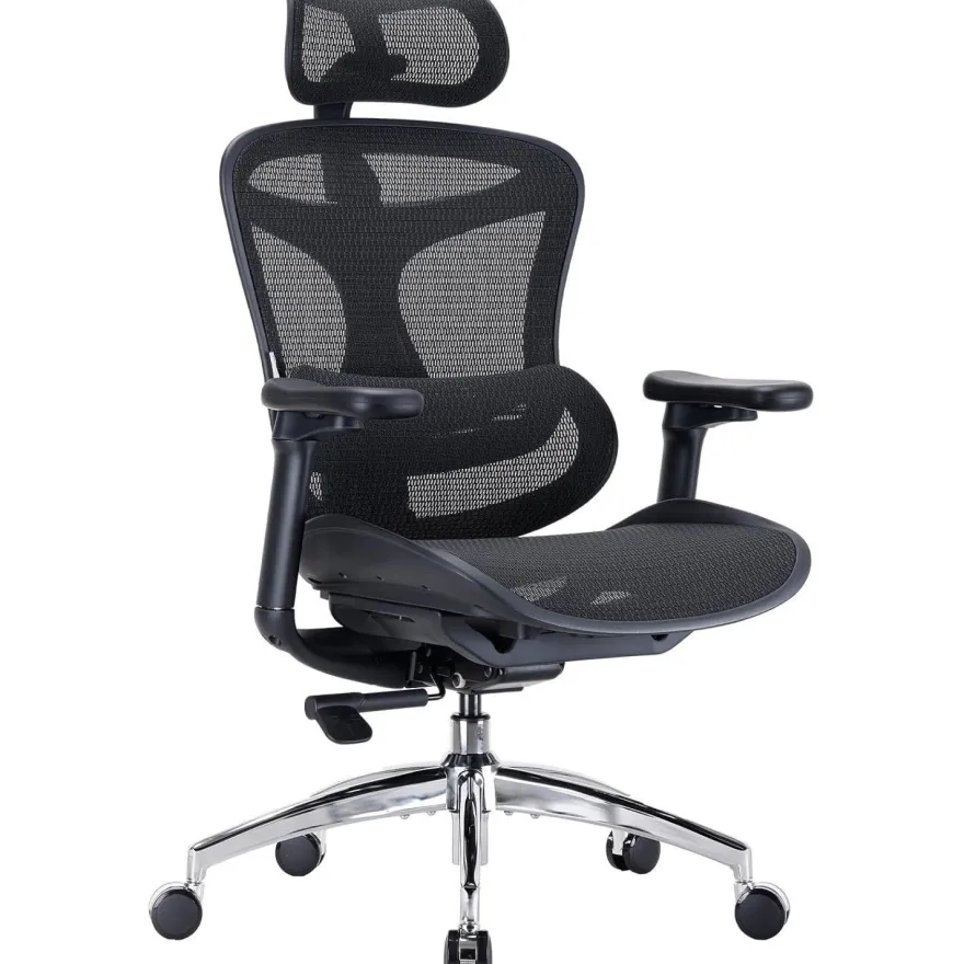 SIHOO Ergonomischer Bürostuhl C300 mit 3D-Armlehnen & Lordosenstütze, Schwarz