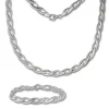 SilberDream Schmuck Set Collier & Armband für Damen Zopf glanz Silber SDS438J
