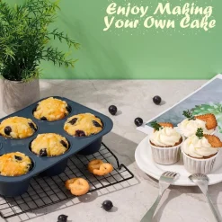 Silikon Muffinform 6er Antihaft Backblech Cupcakes Brownies Kuchen Pudding 27,8