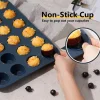 Silikon Muffinform für 24 Muffins Antihaft Backblech Grau 34x23x2,5cm