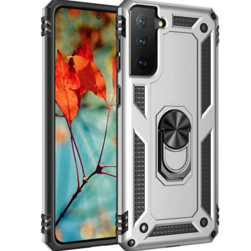 Silikon TPU Slim Case mit 360 Grad Ring Ständer Schutzhülle Kickstand Handyhülle