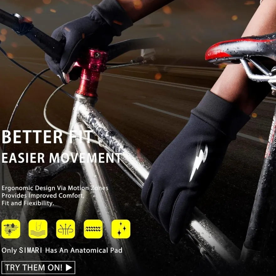 SIMARI Thermo-Handschuhe Herren Damen Touchscreen Fahrradhandschuhe Anti-Rutsch