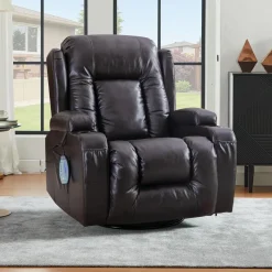 Situray Manuell Verstellbarer Relaxsessel mit Heizung, 360° Drehbar, bis 150