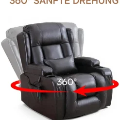 Situray Manuell Verstellbarer Relaxsessel mit Heizung, 360° Drehbar, bis 150