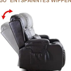 Situray Manuell Verstellbarer Relaxsessel mit Heizung, 360° Drehbar, bis 150