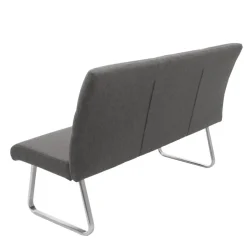 Sitzbank HWC-G55, Esszimmerbank Bank, Stoff/Textil Edelstahl gebürstet