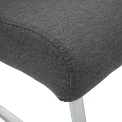 Sitzbank HWC-G55, Esszimmerbank Bank, Stoff/Textil Edelstahl gebürstet