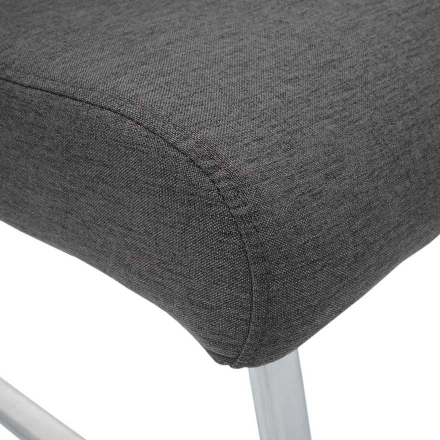 Sitzbank HWC-G55, Esszimmerbank Bank, Stoff/Textil Edelstahl gebürstet