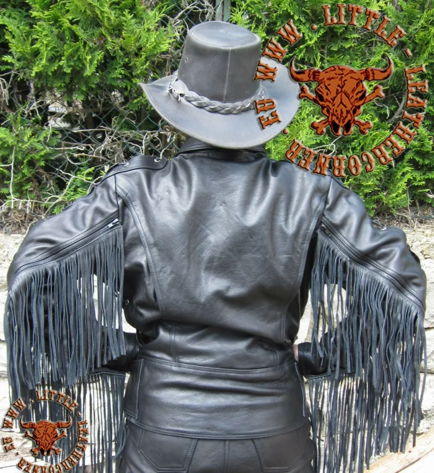 Skorpion Fransenlederjacke Highway, Gr.50, Motorradjacke Easy Rider Lederjacke