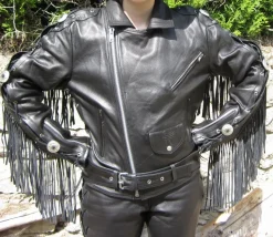Skorpion Fransenlederjacke Highway, Gr.50, Motorradjacke Easy Rider Lederjacke