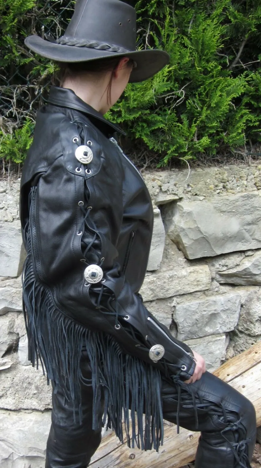 Skorpion Fransenlederjacke Highway, Gr.50, Motorradjacke Easy Rider Lederjacke