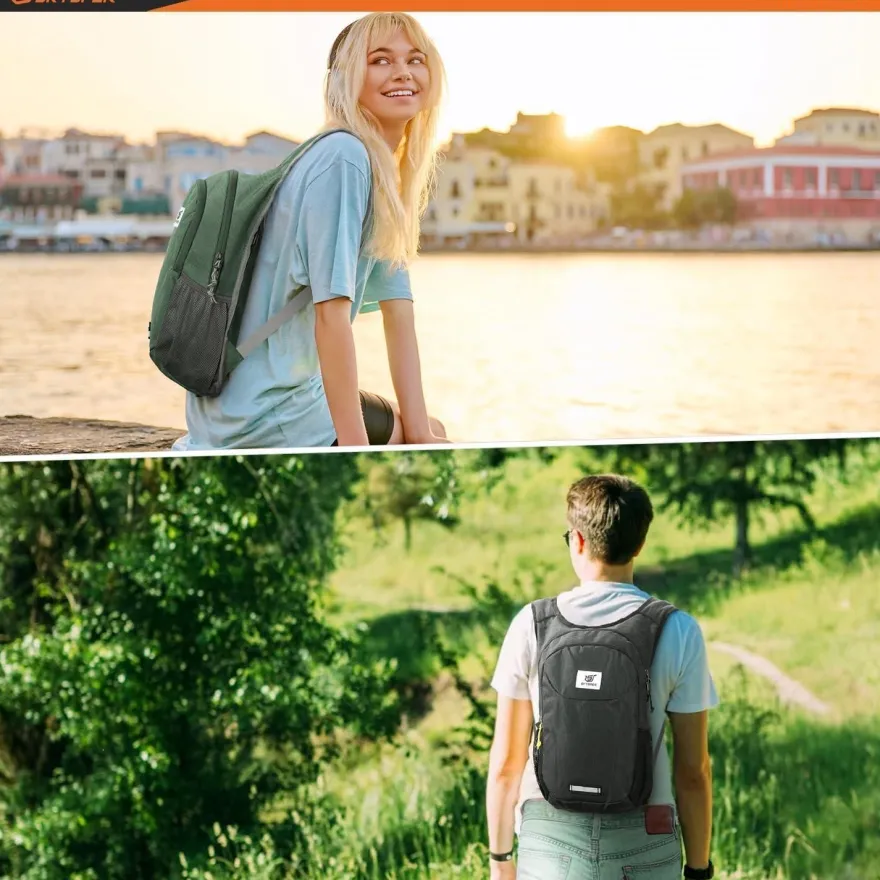 Skysper Faltbarer Rucksack 10L Ultraleicht Tagesrucksack mit Reflexstreifen für