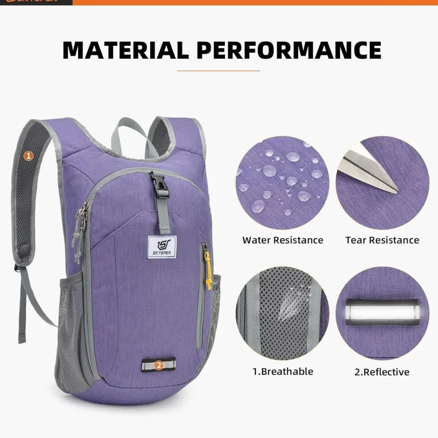Skysper 10L Faltbarer Wanderrucksack - Ideal für Tagesausflüge, Städtetrips und