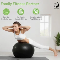 Slim Panda Gymnastikball 65CM, Pezziball mit Pumpe, Explosionsgeschützt, für