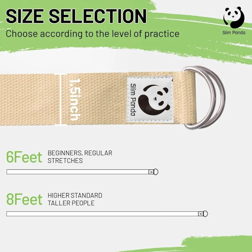 Slim Panda Yogagurt aus Baumwolle - Praktisches Zubehör für Dehnen und Fitness