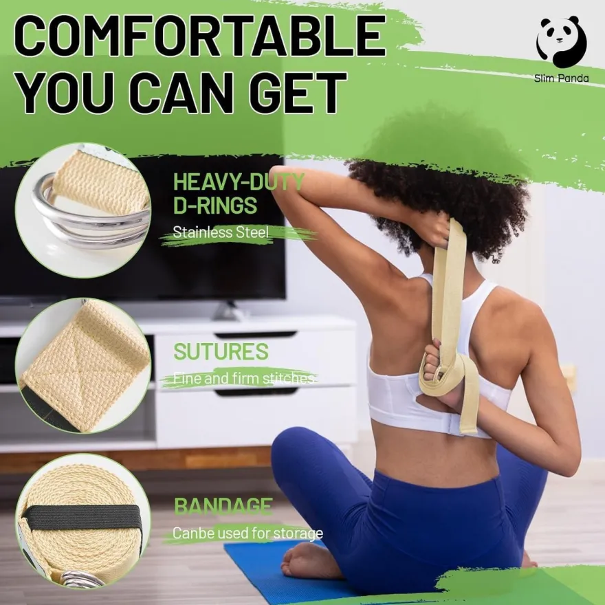 Slim Panda Yogagurt aus Baumwolle - Praktisches Zubehör für Dehnen und Fitness
