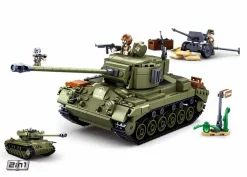 Sluban WWII Army Set M38-B0860 Militär Medium green Tank Panzer 2in1