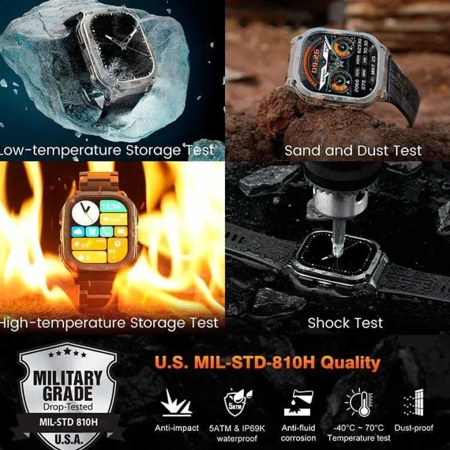 Smartwatch Kospet Tank M3 mit 170 Sportmodi, AMOLED-Display