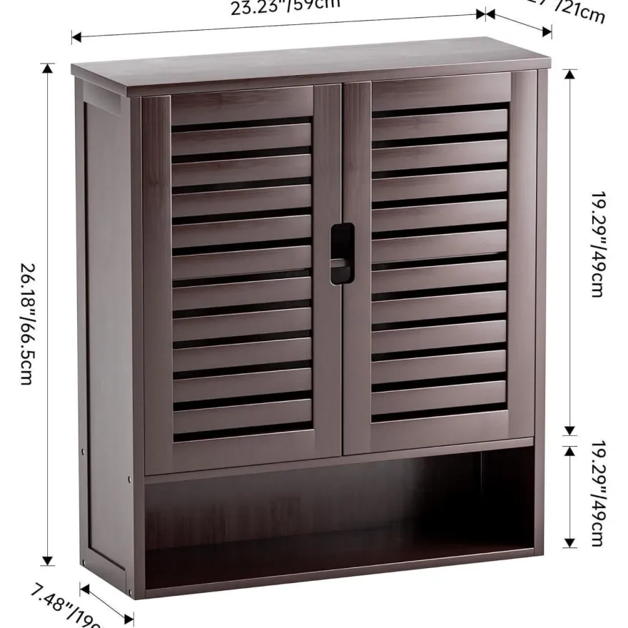 SMIBUY Bambus Badezimmerschrank zur Wandmontage, platzsparend über der Toilette