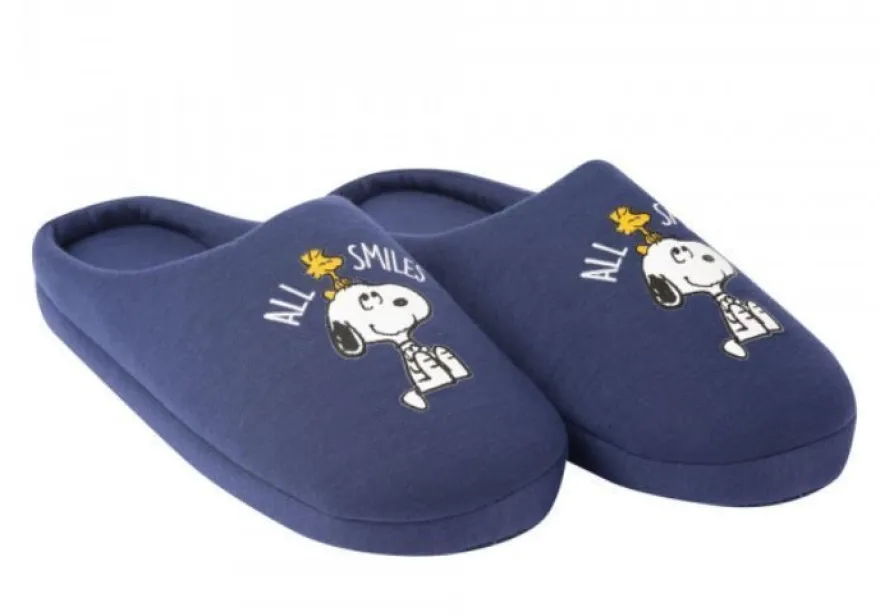 Snoopy Hausschuhe SlipperWoodstock Größe 36-41 blau oder Beige 100%Polyester