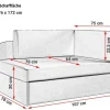 Sofa Kindersofa Schlafsofa inkl. Bettkasten MAILO Seite Rechts Stoff Grau