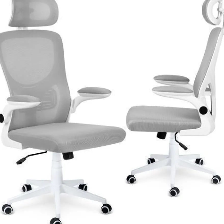 Sofotel Bürostuhl aus Messing mit Mikro-Mesh-Gewebe, Grau