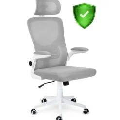 Sofotel Bürostuhl aus Messing mit Mikro-Mesh-Gewebe, Grau