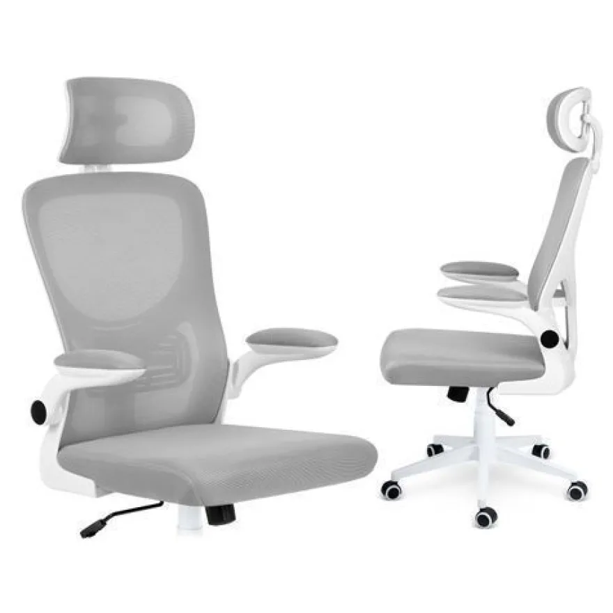Sofotel Bürostuhl aus Messing mit Mikro-Mesh-Gewebe, Grau