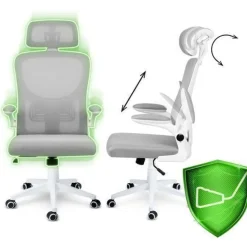 Sofotel Bürostuhl aus Messing mit Mikro-Mesh-Gewebe, Grau