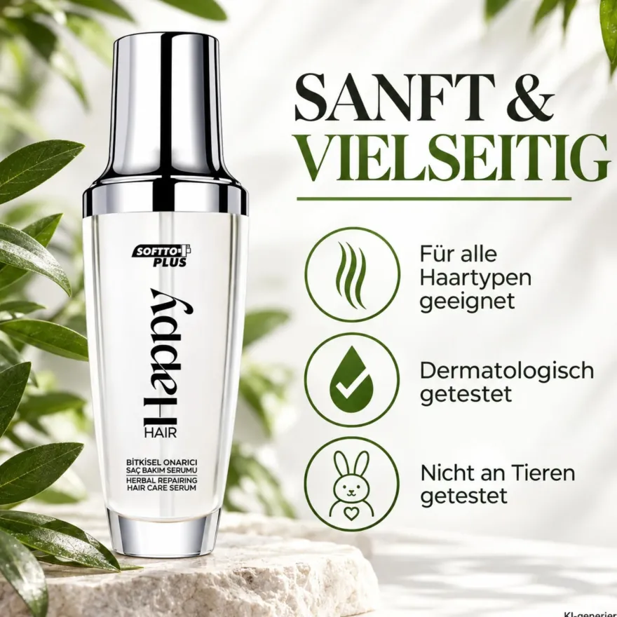 Softto+Plus Happy Hair Serum | Hitzeschutz Argan & Keratin Anti-Frizz | 100 ml