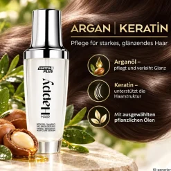 Softto+Plus Happy Hair Serum | Hitzeschutz Argan & Keratin Anti-Frizz | 100 ml