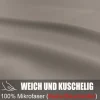 Soifox Bettwäsche 140x200 cm Taupe - Bügelfreie Mikrofaser Bettgarnitur mit
