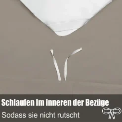 Soifox Bettwäsche 140x200 cm Taupe - Bügelfreie Mikrofaser Bettgarnitur mit