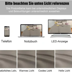 Soifox Bettwäsche 140x200 cm Taupe - Bügelfreie Mikrofaser Bettgarnitur mit