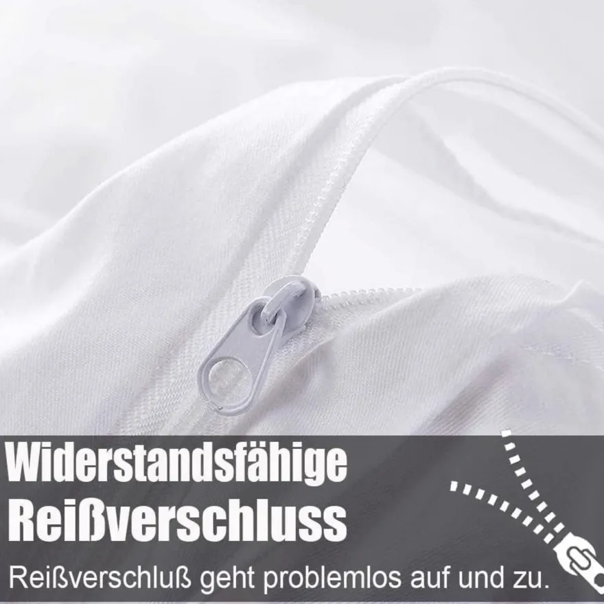 Soifox Bettwäsche 140x200 cm Weiß - Bügelfrei & Knitterfrei Mikrofaser Set