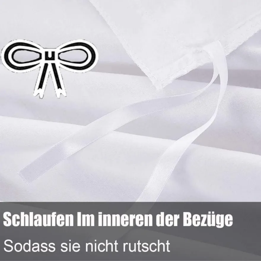 Soifox Bettwäsche 140x200 cm Weiß - Bügelfrei & Knitterfrei Mikrofaser Set