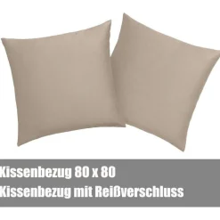 Soifox Bettwäsche 180x200 Sandy Beige Mikrofaser Bügelfrei Knitterfrei mit 2