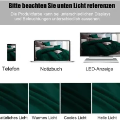 Soifox Kissenbezug 40x70 cm im 2er Set, Dunkelgrün, 100% Mikrofaser, mit