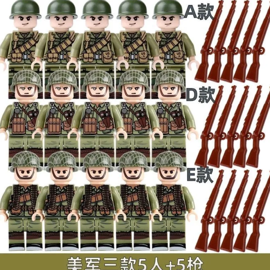 Soldat Armee WW2 WW1 Wargame Hero Spielzeug Minifigur Modelle Trooper Englisch Bauste