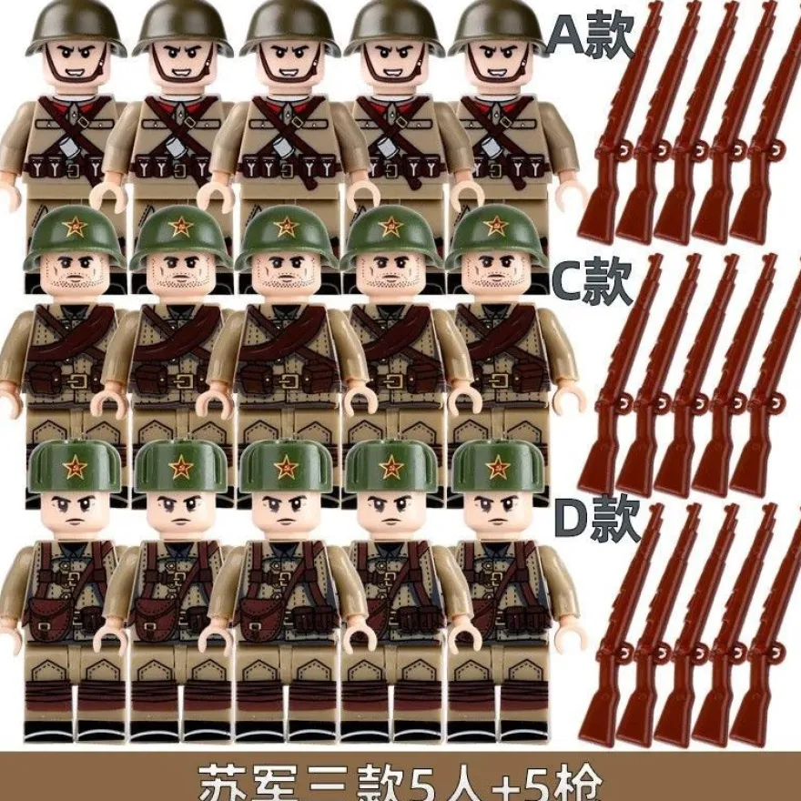 Soldat Armee WW2 WW1 Wargame Hero Spielzeug Minifigur Modelle Trooper Englisch Bauste