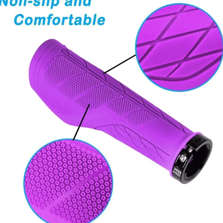 Solodrive Ergonomische Fahrradgriffe aus rutschfestem Gummi, Single Lock-on